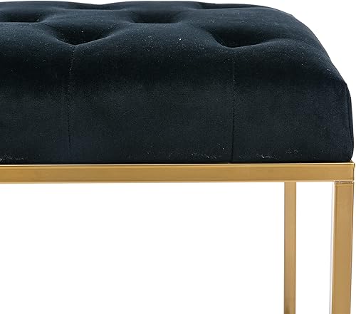 Miniatura 5 de HomSof Silla otomana copetuda Black Living para sala de maquillaje