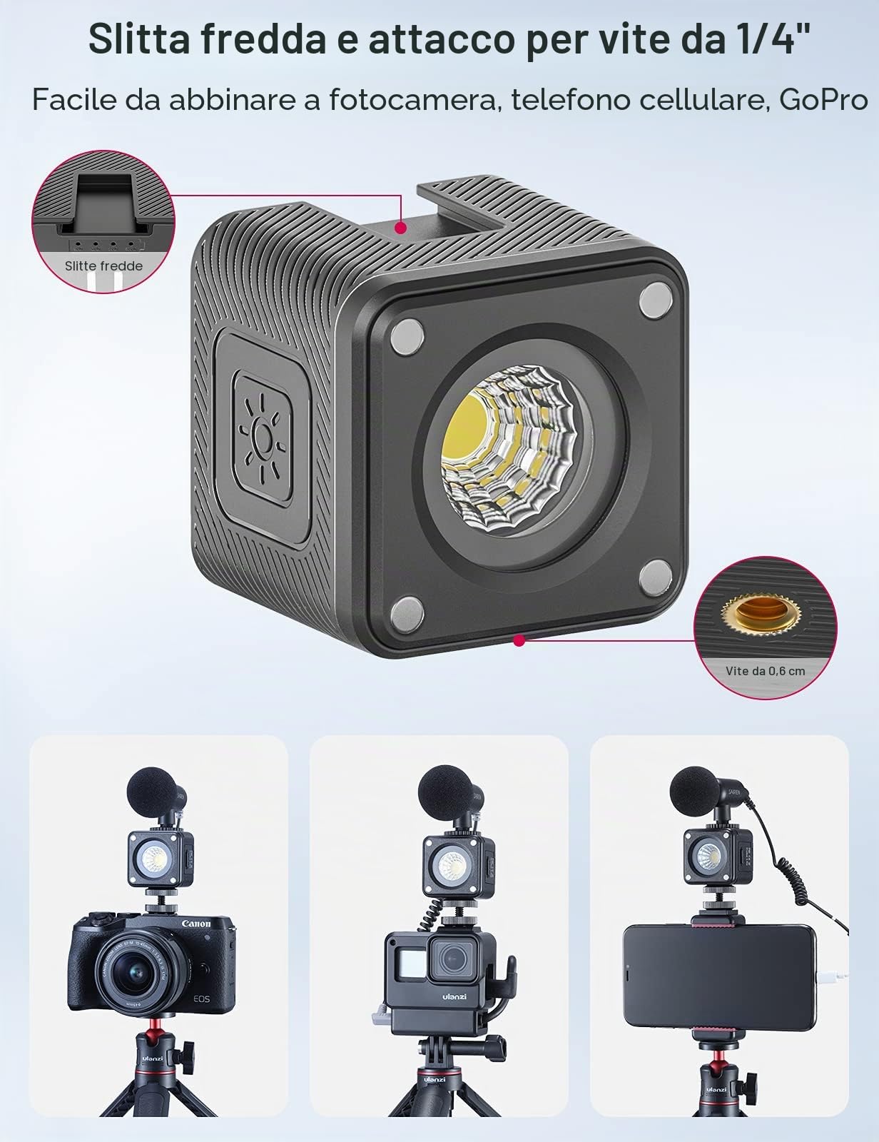 ULANZI L2 LED Luce Video IP68 10m Impermeabile,