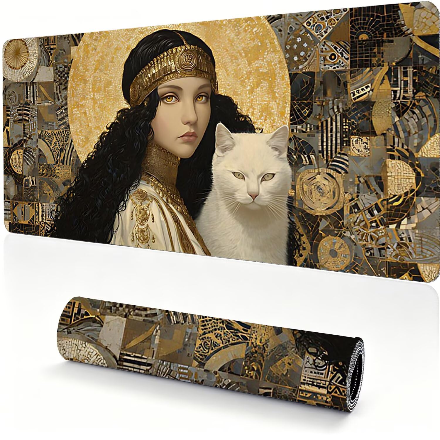 Tappetino Mouse Gaming XXL, Mousepad 1200x600x4mm Retro Bellezza 0x0-165 | Tappetino Scrivania con Base in Gomma Antiscivolo Bordi Cuciti per Computer, PC, Migliora la Precisione e la Velocità