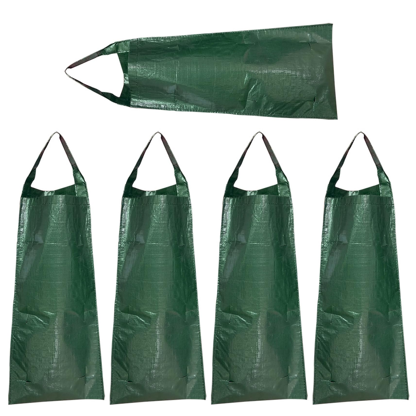 Bolsas de cultivo colgantes verdes de PE con agujeros pack de 5 para fresas y tomates en jardín