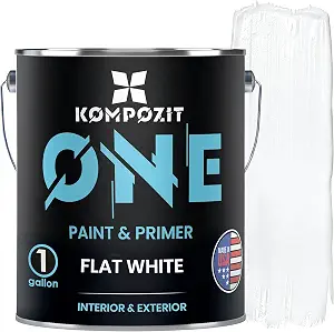 14 Best Paints for Interior Doors and Trim to Elevate Your Home Decor 20 KOMPOZIT Acrylic Paint & Primer (2-in-1) - White Flat - Interior & Exterior - 1 Gallon