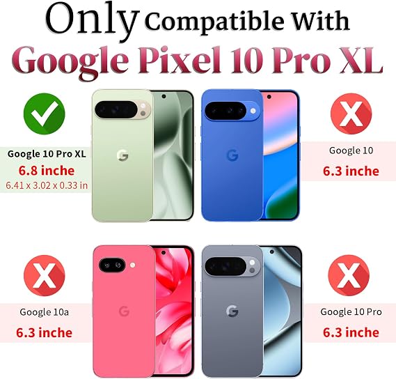 for Pixel 10 Pro XL Case with Screen Protector: [Military Grade 20ft. Drop Tested] Slide Camera Cover Ring Shockproof Protective Phone Case for - Google Pixel 10 Pro XL (Black)