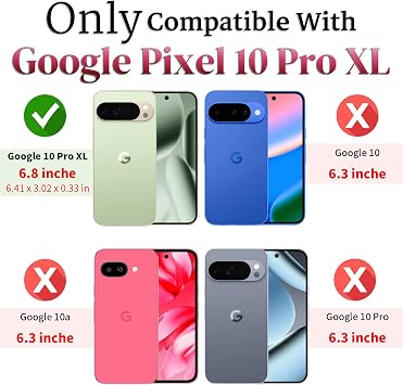 for Pixel 10 Pro XL Case with Screen Protector: [Military Grade 20ft. Drop Tested] Slide Camera Cover Ring Shockproof Protective Phone Case for - Google Pixel 10 Pro XL (Black)