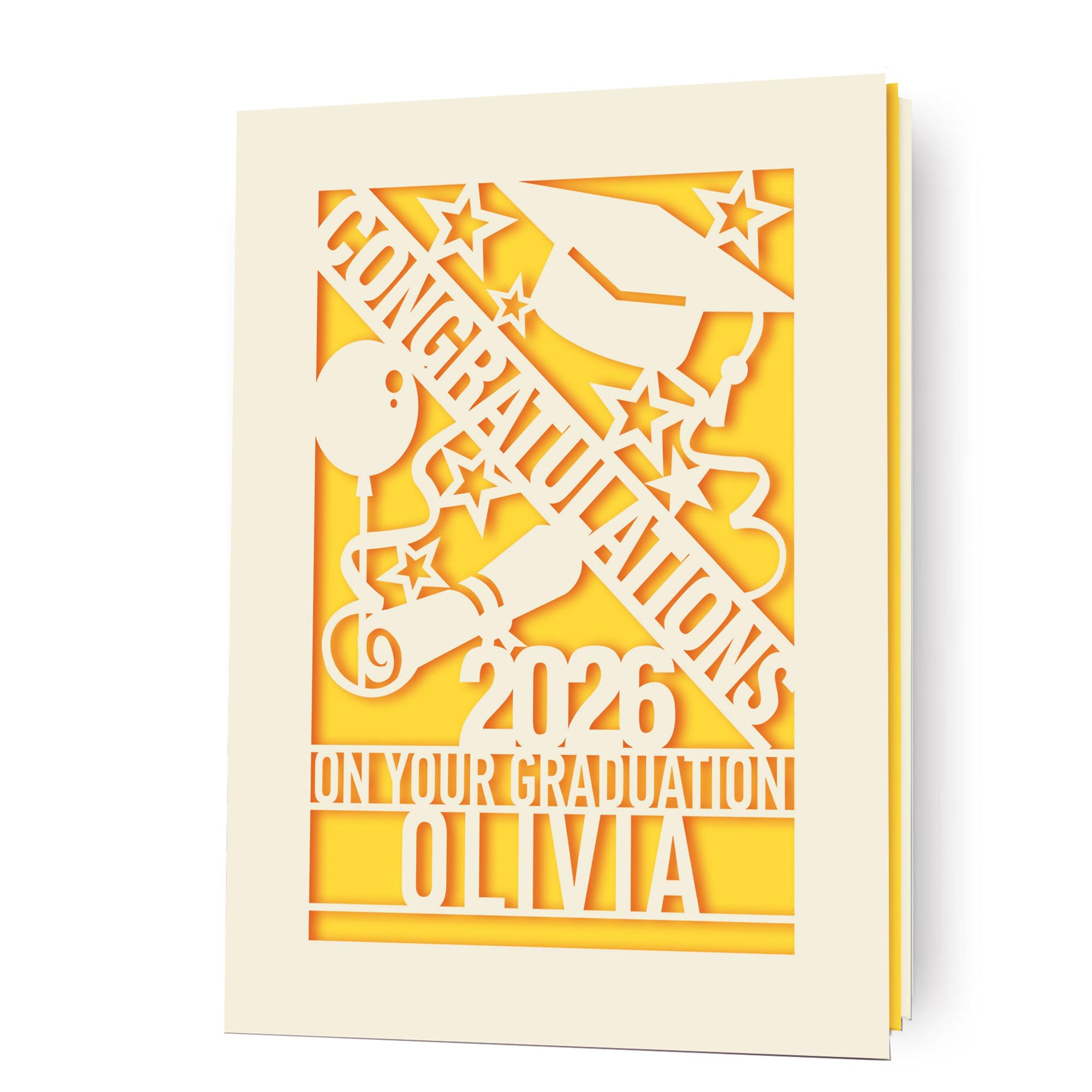 EDSG Graduation Cards 2026 Personalized Graduation Gifts Custom Congratulations Card Grad Cards Paper Cut Congrats Grad Card for High School College