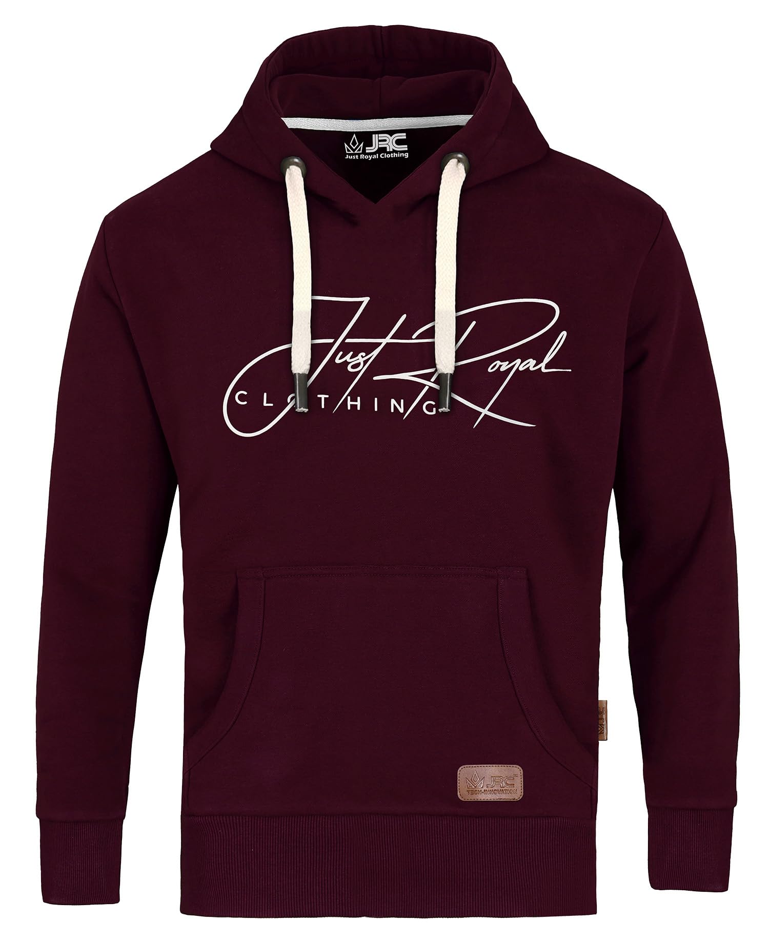 Jrc Just Royal Clothing Men's Maroon Pullover Fleece Hoodies, Lightweight Casual Hooded Sweatshirt Tops With Kangaroo Pockets For Gym & Running (, Xxxl)