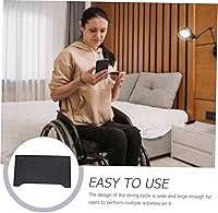 Vista 3 de GLEAVI Mesa de comedor para silla de ruedas, mesa portátil, bandeja de plástico plegable, bandeja para silla de ruedas, bandeja para silla