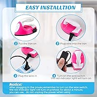 Vista 5 de Honoson 2 Pieces Mini Craft Iron Travel Portable Flat Irons Mini Heat Press Iron with Charging Base Accessories for Beads Patch Clothes T Shirts