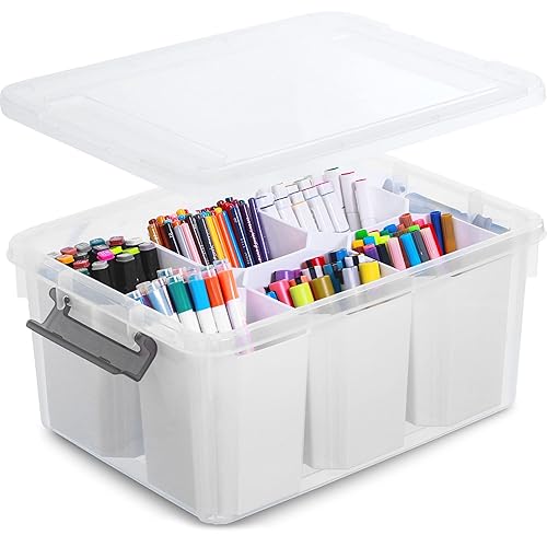 Citylife 17 QT Plastic Storage Bins Clear Storage Box with
