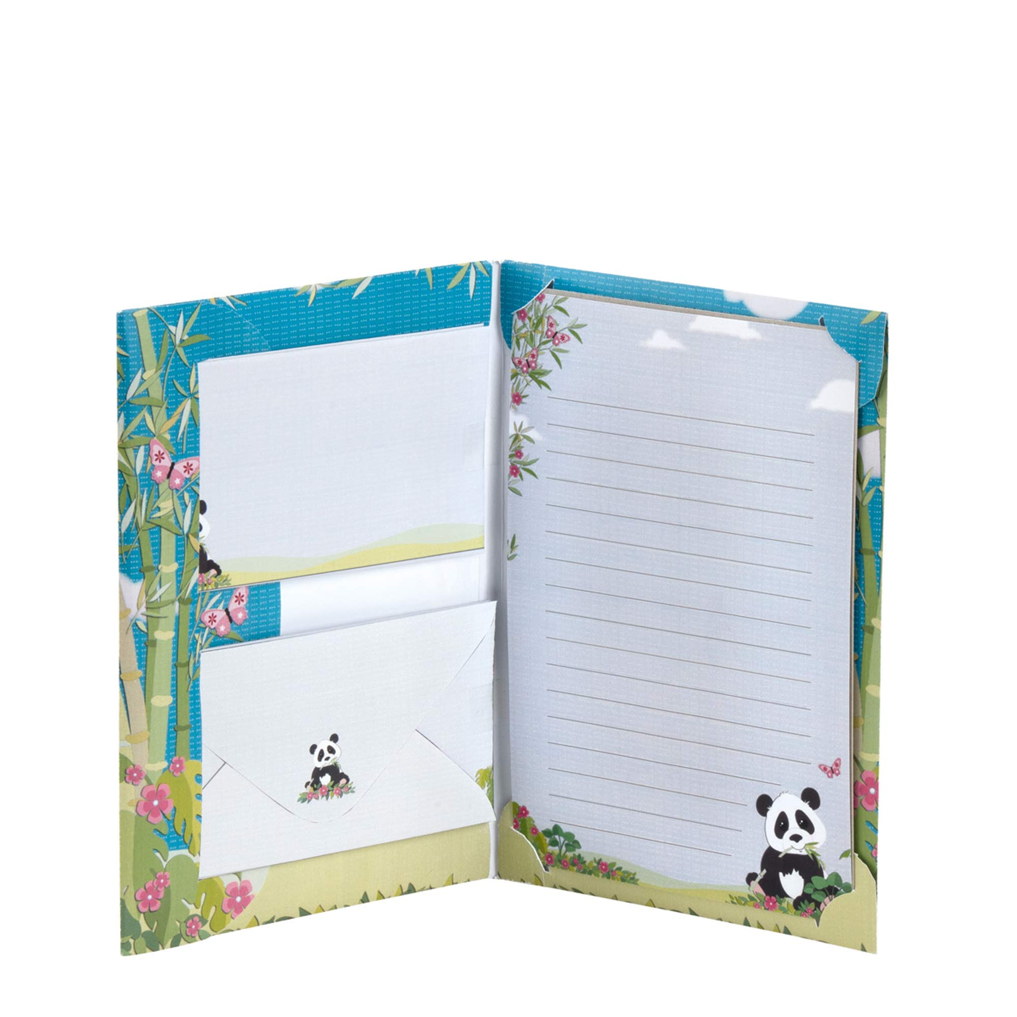 Rössler Panda 11701330000 Writing Paper Pack 165 x 235 and 90 x 177 mm 10 Sheets and 10 Envelopes, Multicolor, DIN A4 - Image 2