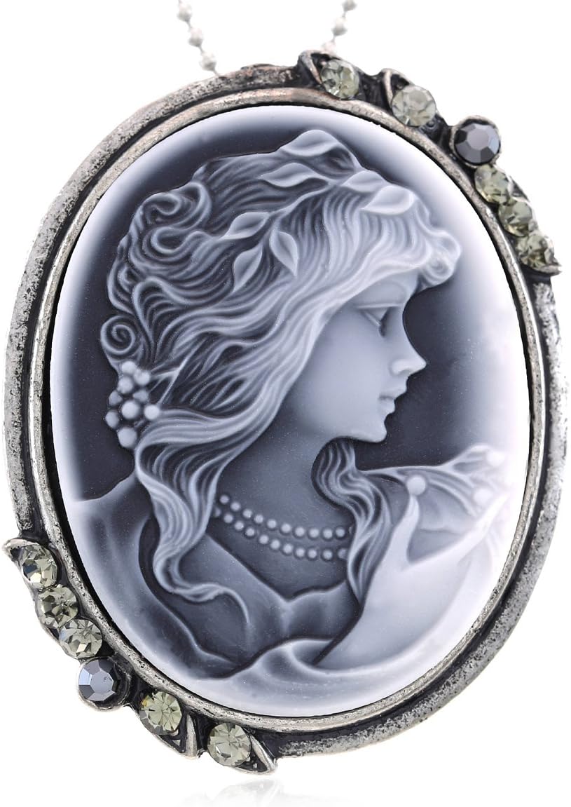 SoulBreeze Cameo Pendant Necklace Charm Fashion Jewelry Gift for Mom Mother Women