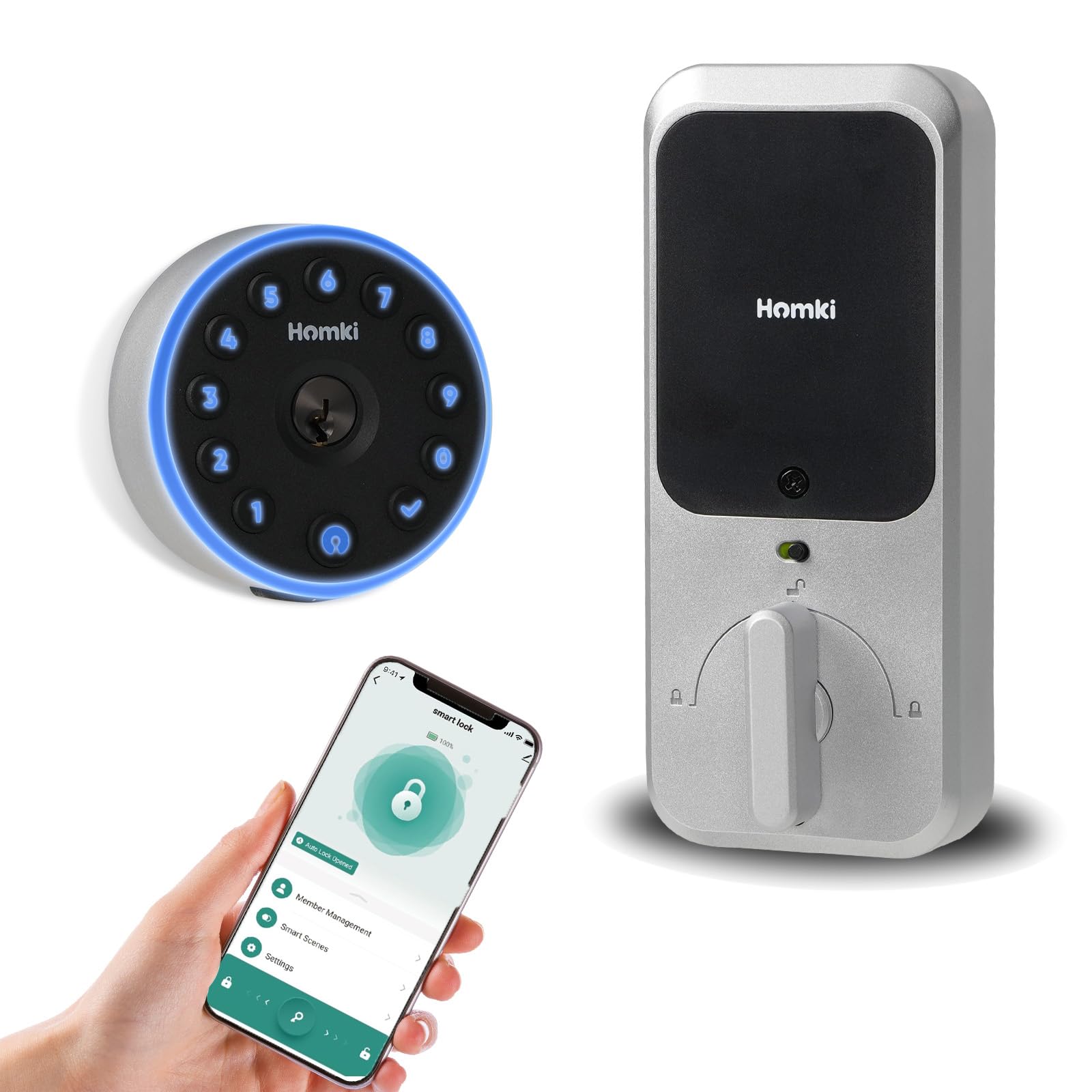 Photo 1 of Keyless Entry Door Lock Deadbolt With Keypad,Smart Door Locks For Front Door,Electric Door Locks For Front Door With 2keys&App Control,Auto Lock Smart Deadbolt,Easy Installation Smart Door Lock,Silver