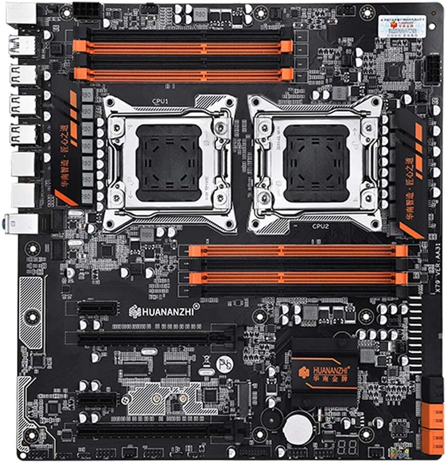 ZChun Huananzhi X79-8D Dual CPU LGA 2011 E5 2689 2670 V2 DDR3 1333/1600/1866MHz 256GB M.2 NVME SATA3 USB3.0 E-ATX Motherboard