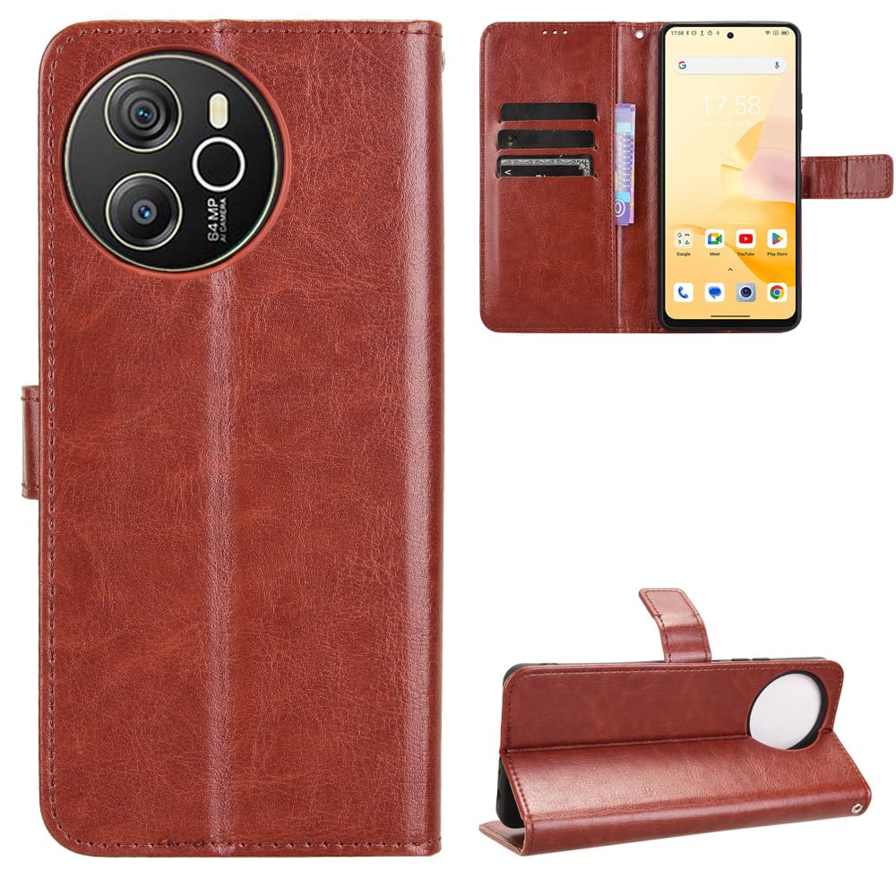 BellaCase Blackview Oscal Tiger 12 Case [Wallet Case] [Kickstand] [Card Slots] [Magnetic Flip Cover] Compatible with Blackview Oscal Tiger 12 Smartphone(Brown)