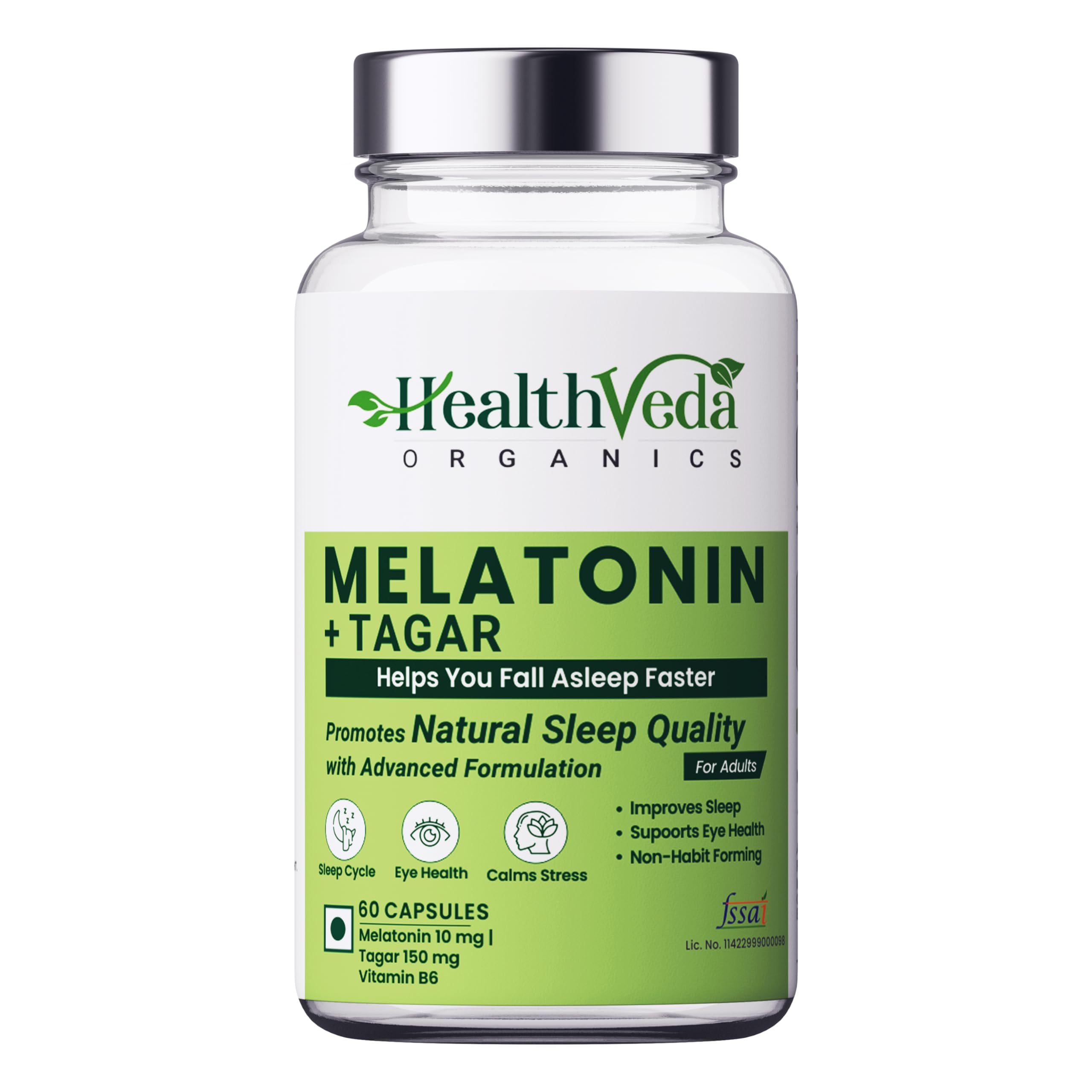 Health Veda Organics Melatonin (10 mg) + Tagar (125 mg) | 180 Veg Capsules | For Better Sleep & Relaxation | Healthy Sleep Cycle | For both Men & Women (Pack of 3) (B0C4PHPRXT) Amazon Price History, Amazon Price Tracker