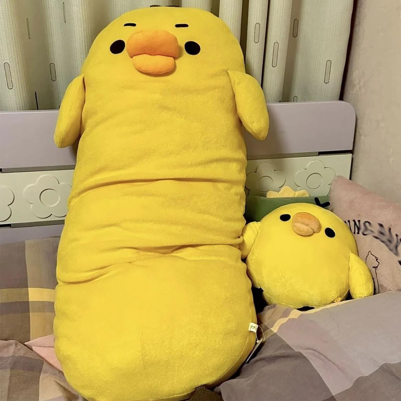 Huhn Kuscheltier, Kissen Seitenkissen Plüschtier, Stofftier Plüsch Puppe Plüschtiere, Geschenk für Jungen Mädchen (Lange Streifen -90cm)