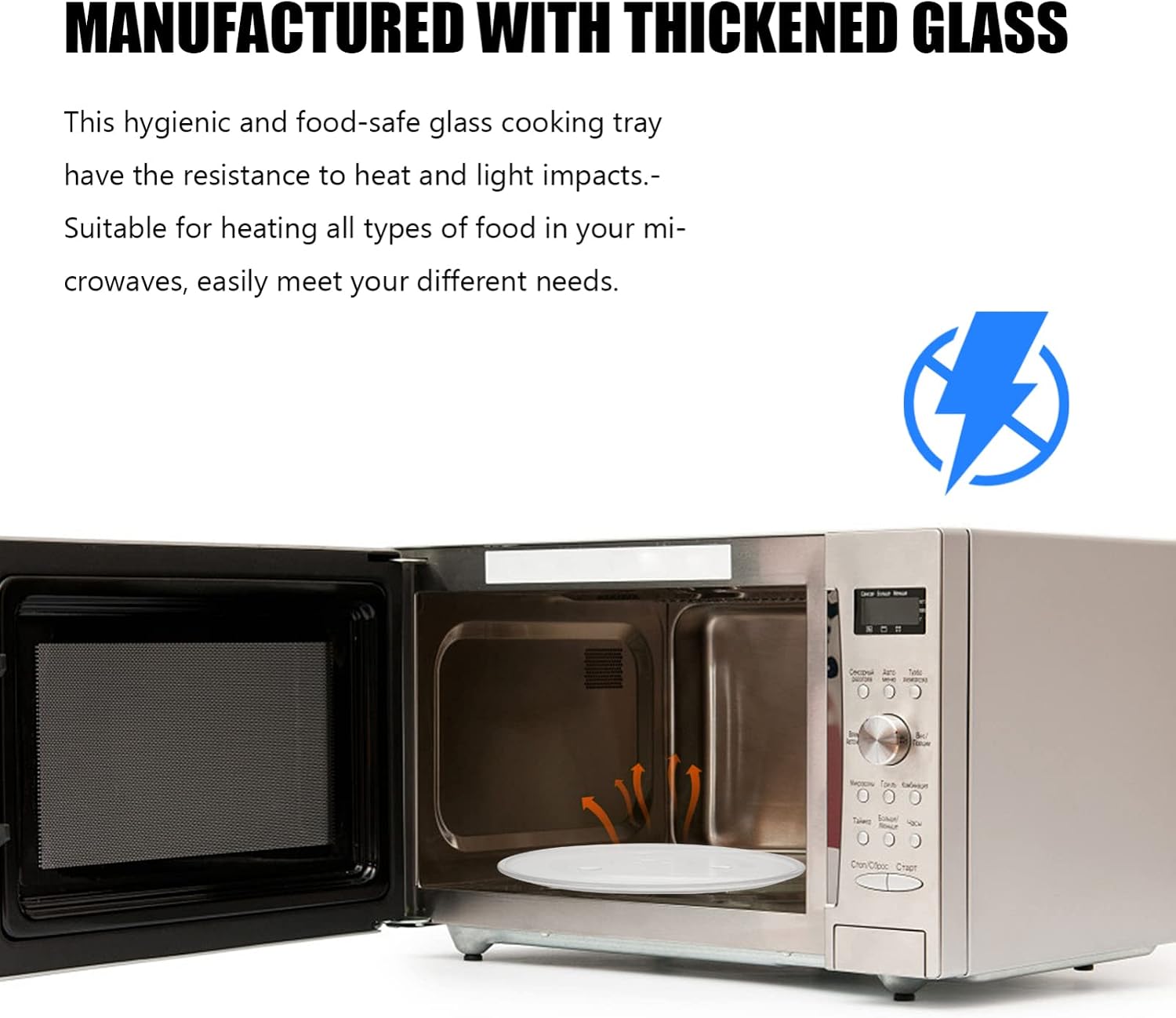 SOLUSTRE Microwave Glass Turntable Tray Professional Replacement Cooking Plate for Multiple Microwave Oven Brands Easy to Install for Heating All Food Types Design
