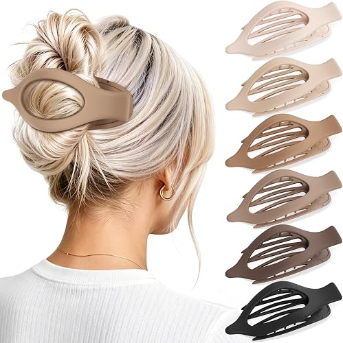 Pinzas grandes y planas para el cabello de 4.7 pulgadas, 6 piezas populares de c