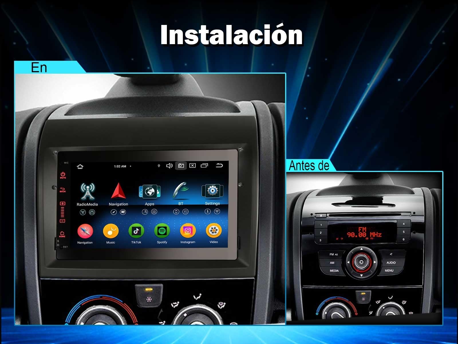 Erisin 8-Core 4GB+64GB Android 16 GPS Navegación Radio Coche Bluetooth para Fiat Ducato Citroen Jumper Peugeot Boxer 7" IPS Soporte Wireless CarPlay Android Auto DSP Bluetooth WiFi 4G Dab+ OBD2 Canbus
