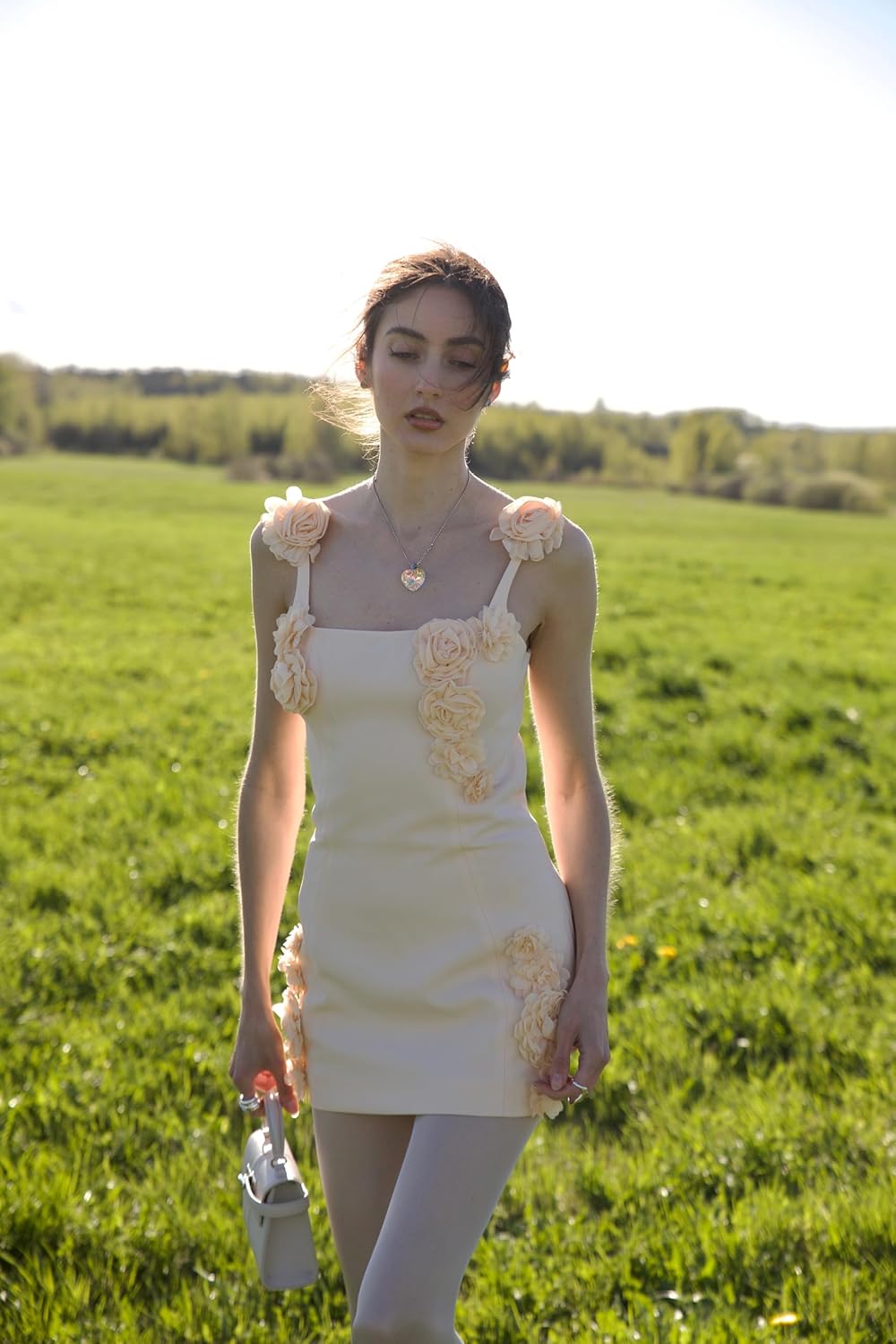 JW PEI Women's Elaina Pink Rosette Applique Mini Dress - Image 2