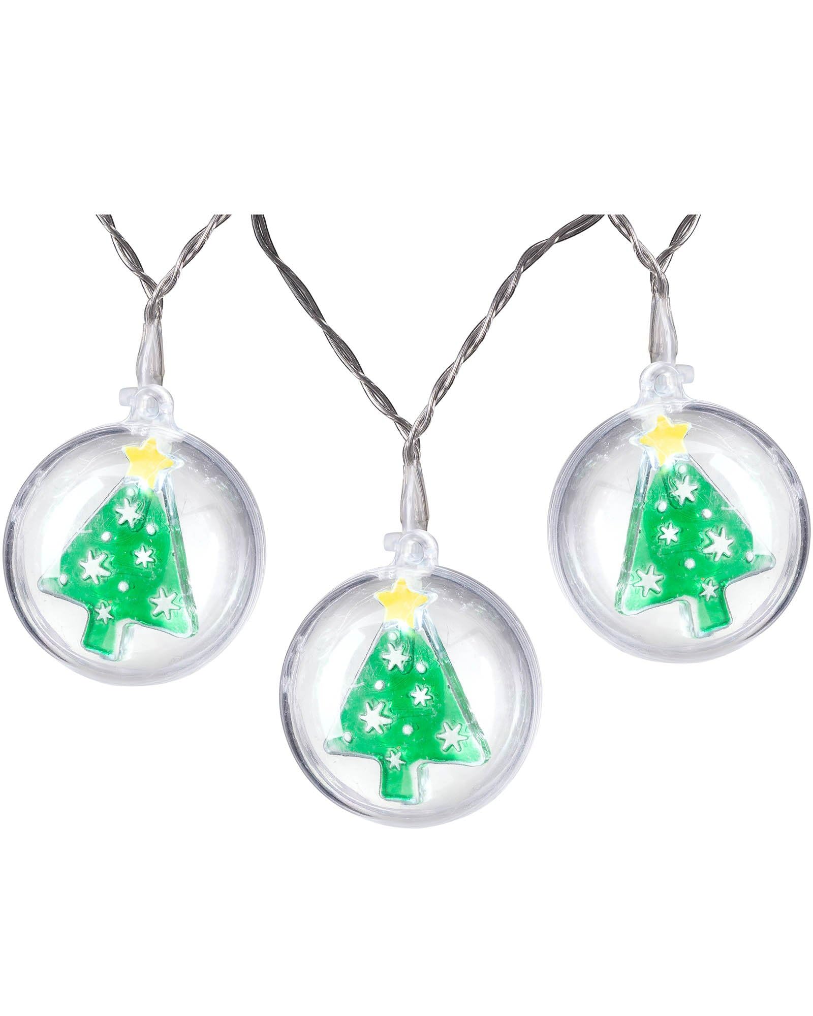 WeRChristmas Bauble LED String Lights with Christmas Trees, Multi-Colour, 5cm