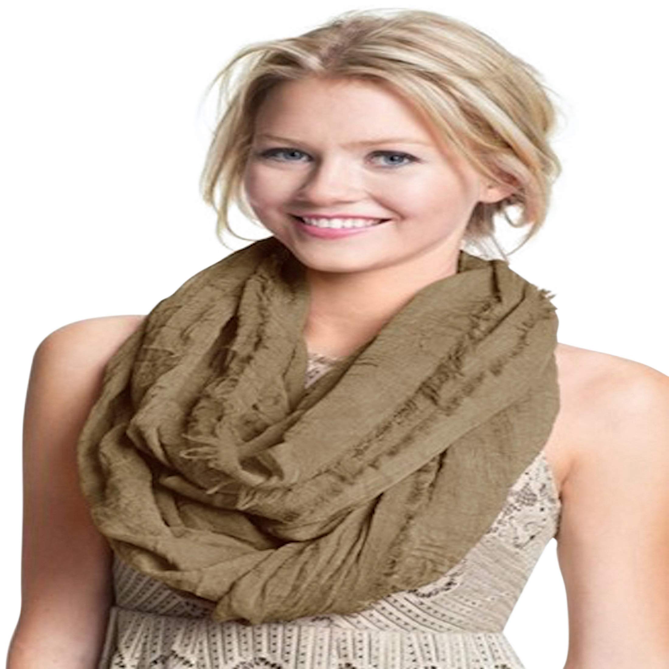 Cj Apparel Women's Mink Mobius Infinity Scarf Snood Cowl Circular Tube Eternity Shawl Pashmina Hand Made In Nepal