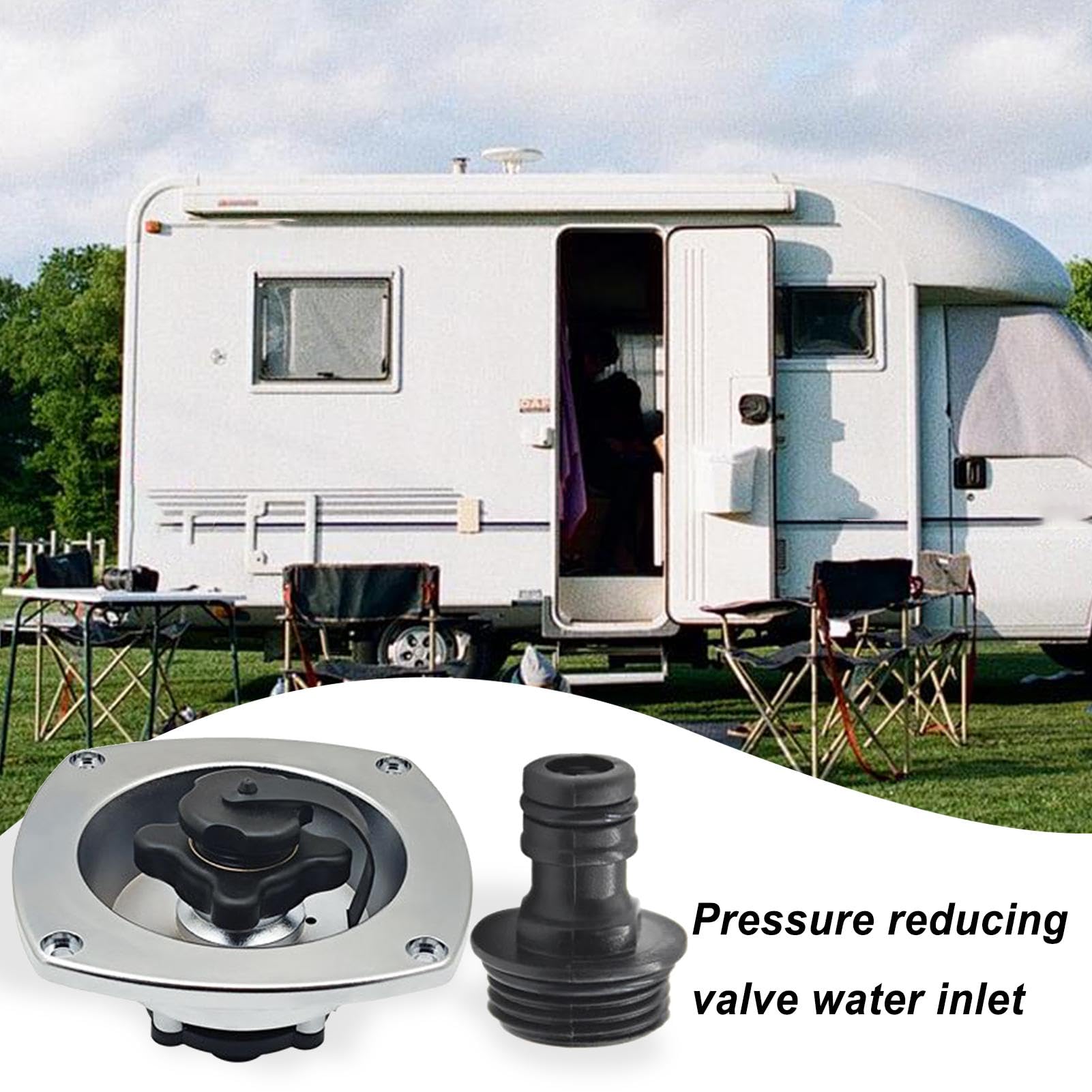 Greluma RV Wassereinlass Mit Rückschlagventil - Caravan Wasserfülleinlasse | Wohnmobil Zubehör 1 Zoll Gewinde