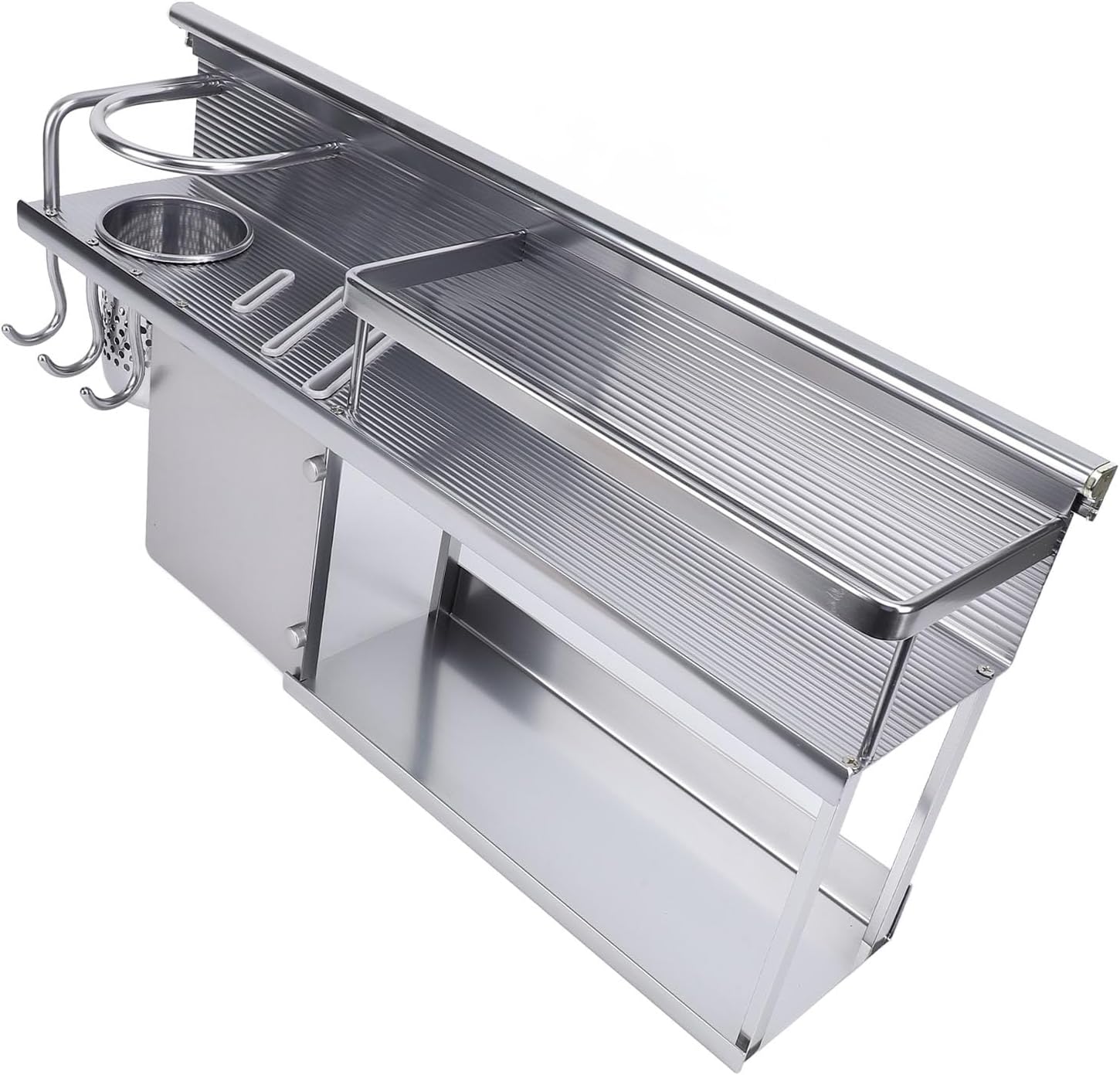 Rack Gray Aluminum Alloy Kitchen Organizer Wall Mount Seasoning Storage for Kitchen