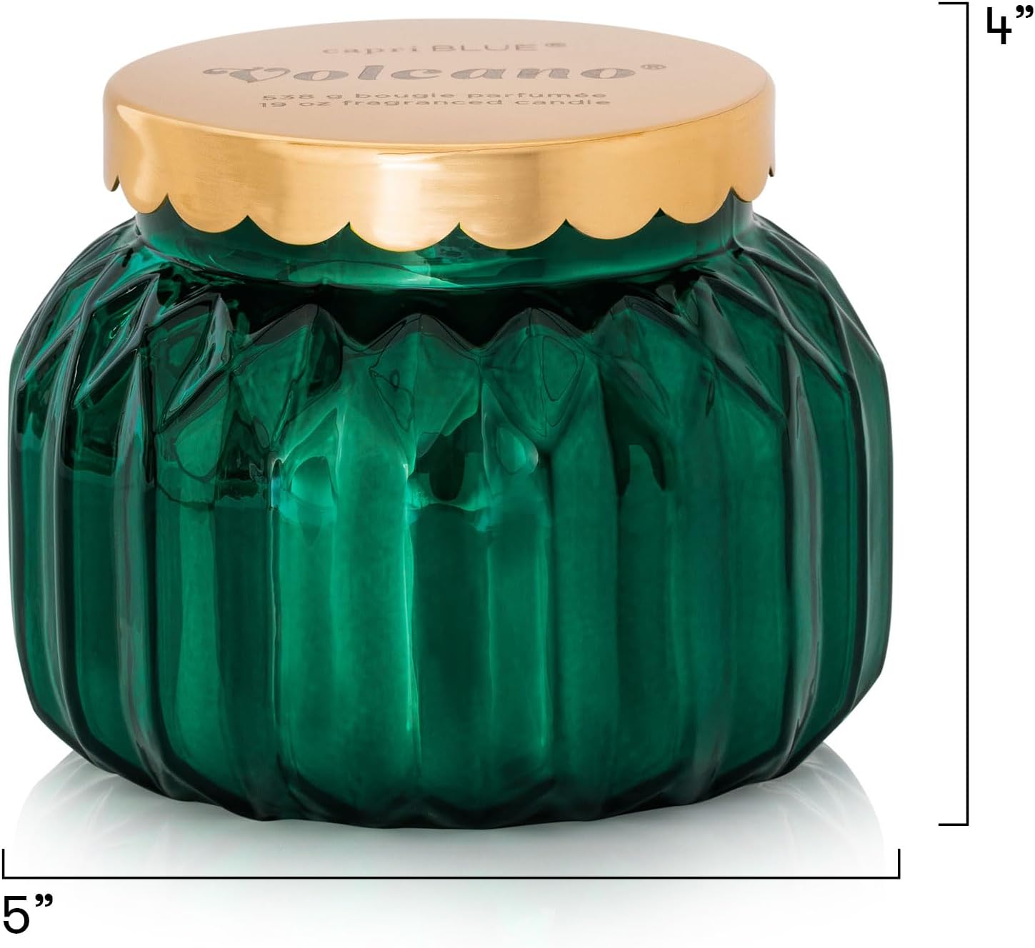 Capri Blue Royal Gem Holiday Candles - Jar Candles - Soy Wax Blend with Glass Candle Holder - Scented Candles for Home - Notes of Tropical Fruits & Sugared Citrus (Volcano, 19 oz)