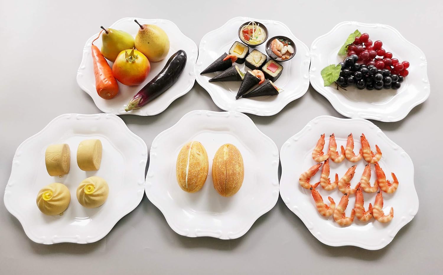 Melamine Dinner Plates Set for 6, 11 inch Dinner Dishes Set for Indoor and Outdoor Use, White