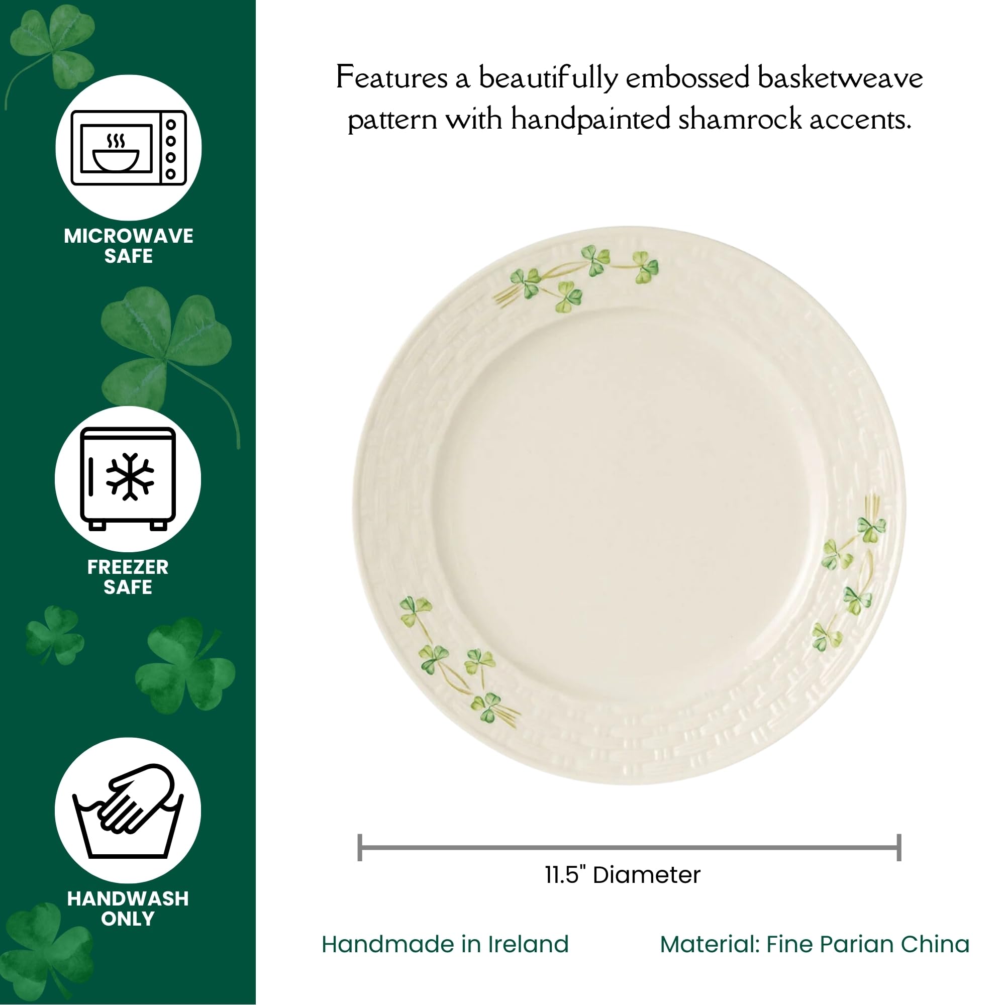 Belleek Shamrock talerz obiadowy, wielokolorowy