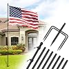 ZMTECH 10 FT Flag Pole in Ground, Heavy Duty Flag Pole Holder for Outside House with 5 Pronges Base, Extra Thick Flag Pole Kit for Outdoor Garden Decor Residential Commerical1 Pack,Without Flag