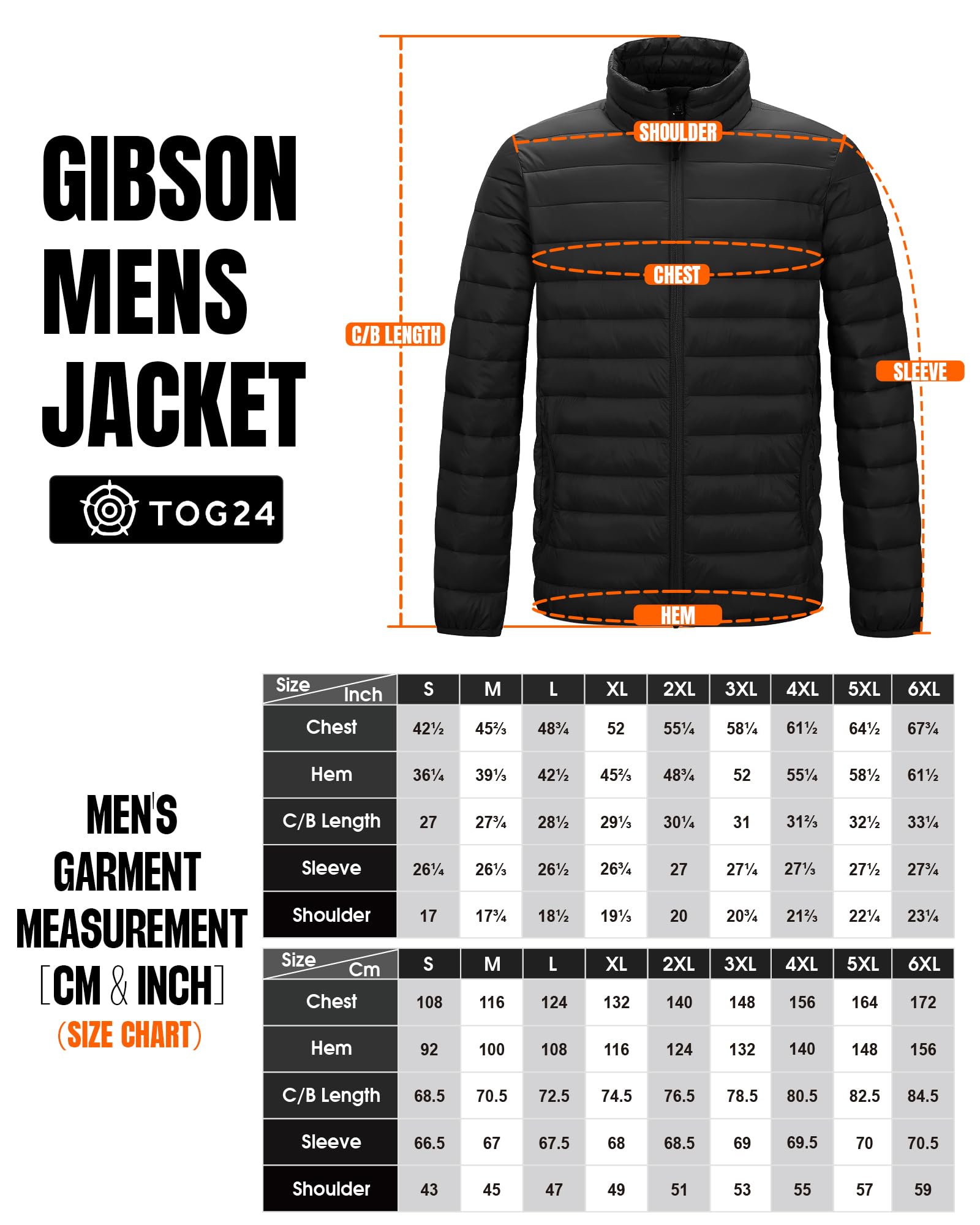 TOG24 Gibson Herren Steppjacke Leichte Winterjacke Warme Übergangsjacke Herbst Wasserfeste Pufferjacke Für Männer Für Outdoor Casual Wandern