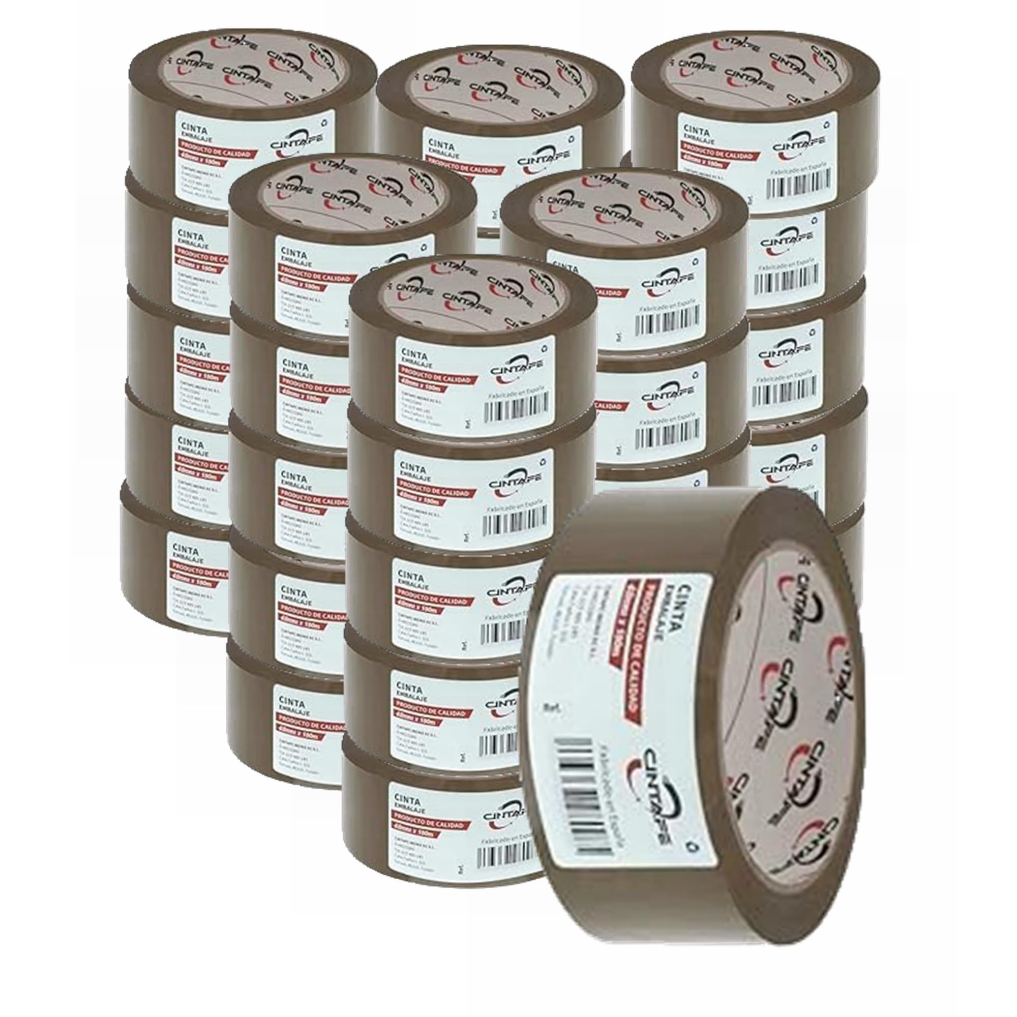 YIJIA Cinta Embalar Cinta adhesiva para Cajas y Paquetes - Color MARRON - 4.8X150M 36PC