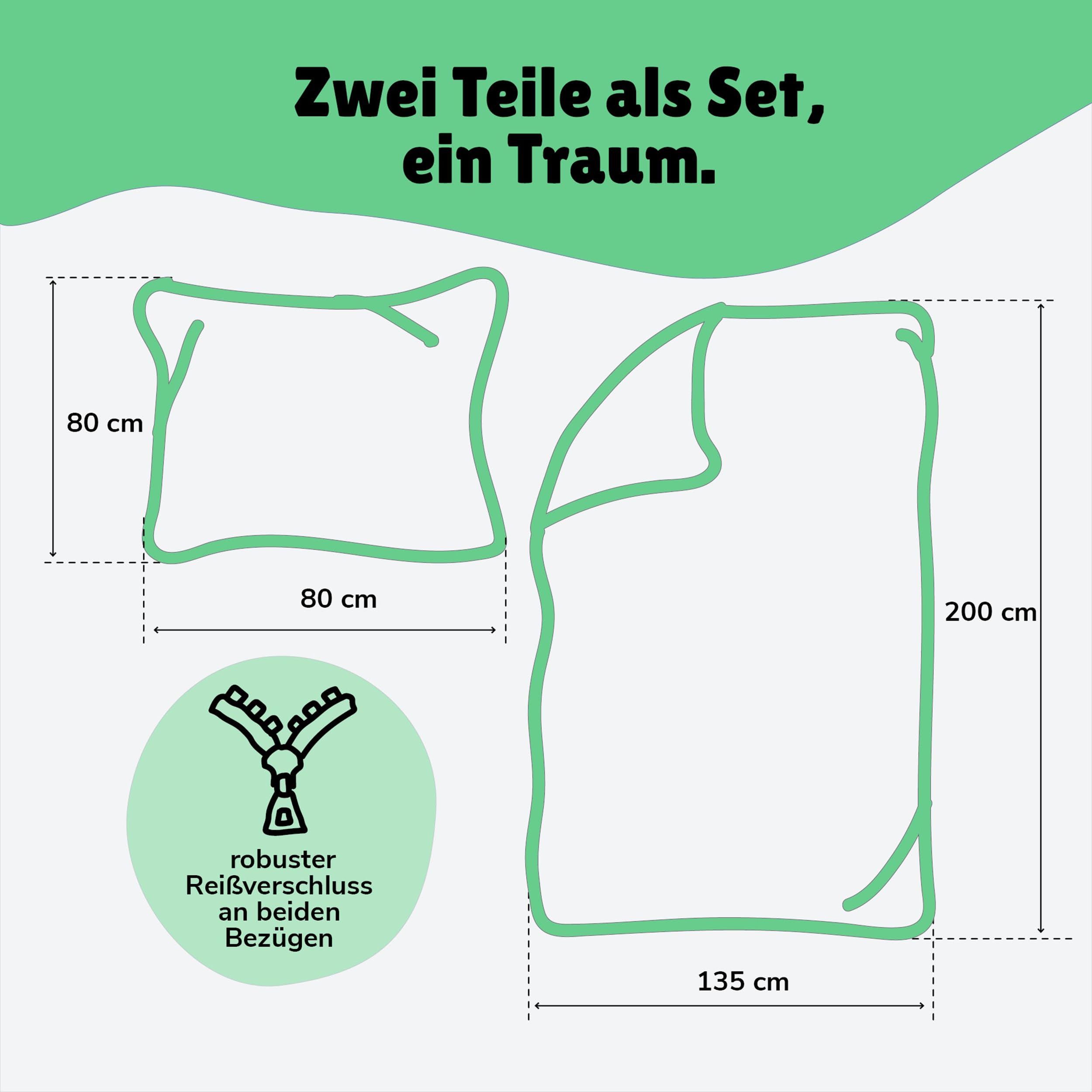 Minecraft Bettwäsche 135x200 Set mit Kissenbezug 80x80 cm für Jungen - Weiche und atmungsaktive Kinderbettwäsche aus 100% Baumwolle - Öko-Tex Zertifiziert - Reißverschluss mit Creeper Blöcken