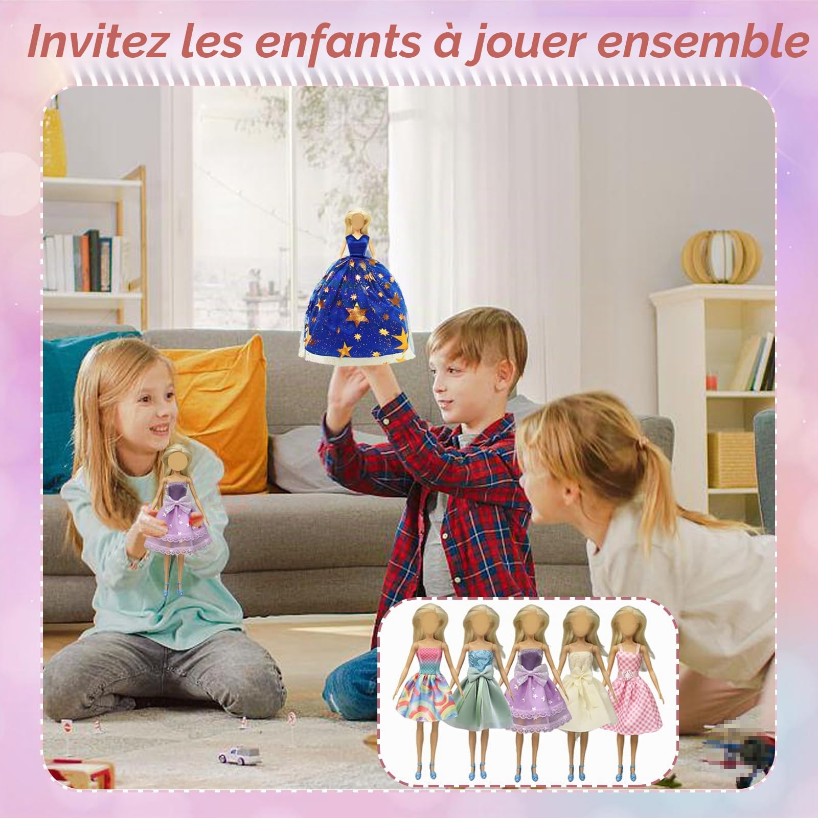 Coffret De 56 Pièces De Vêtements Compatible Barbie – Robes, Hauts, Pantalons, 20 Paires De Chaussures Et Accessoires Aléatoires Pour Poupée 11,5 Pouces