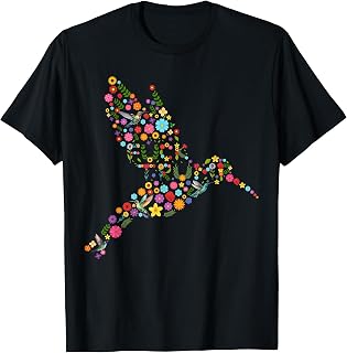 Subtle Anti Trump Floral Hummingbird Hidden Message T-Shirt