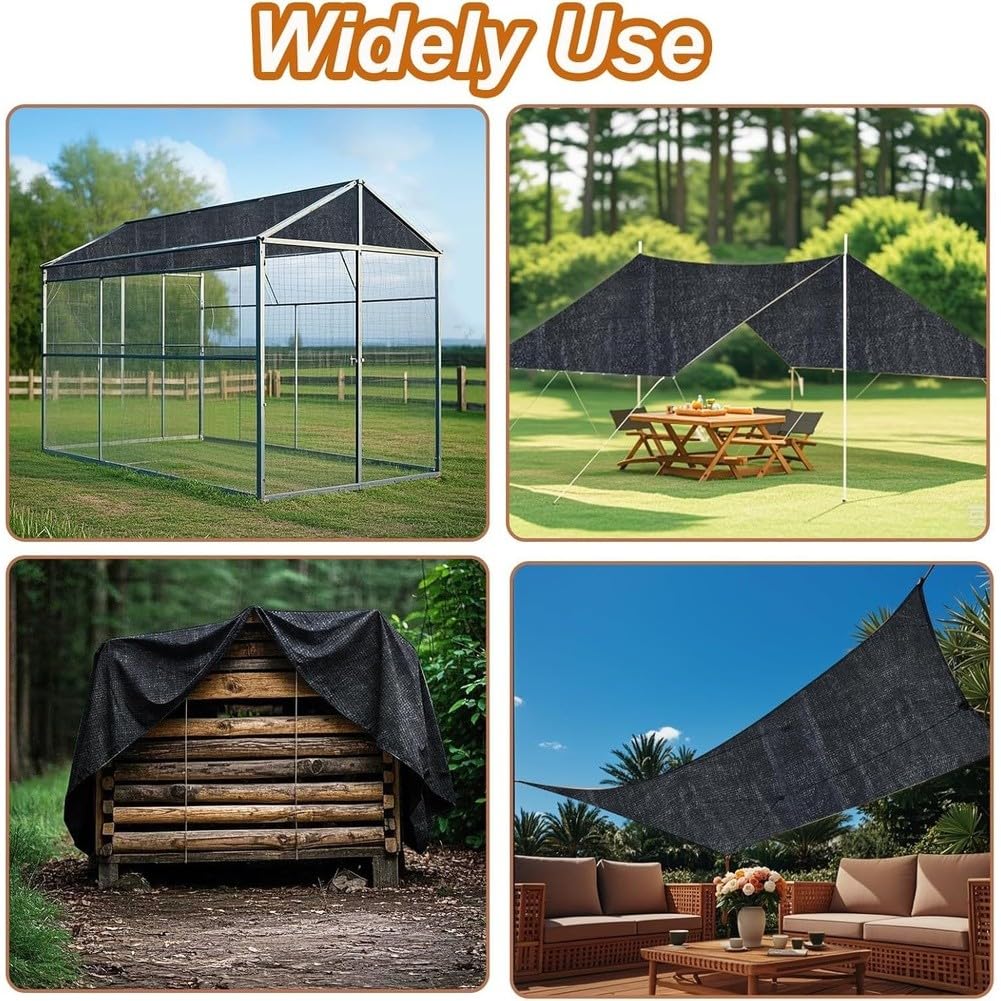 Vielseitiges Schattennetz mit 20 elastischen Kordeln und 10 m Seil – ideal für Sonnenschutz und Pflanzenpflege im Garten, Terrasse und Außenbereichen, 3,5 m x 2 m.