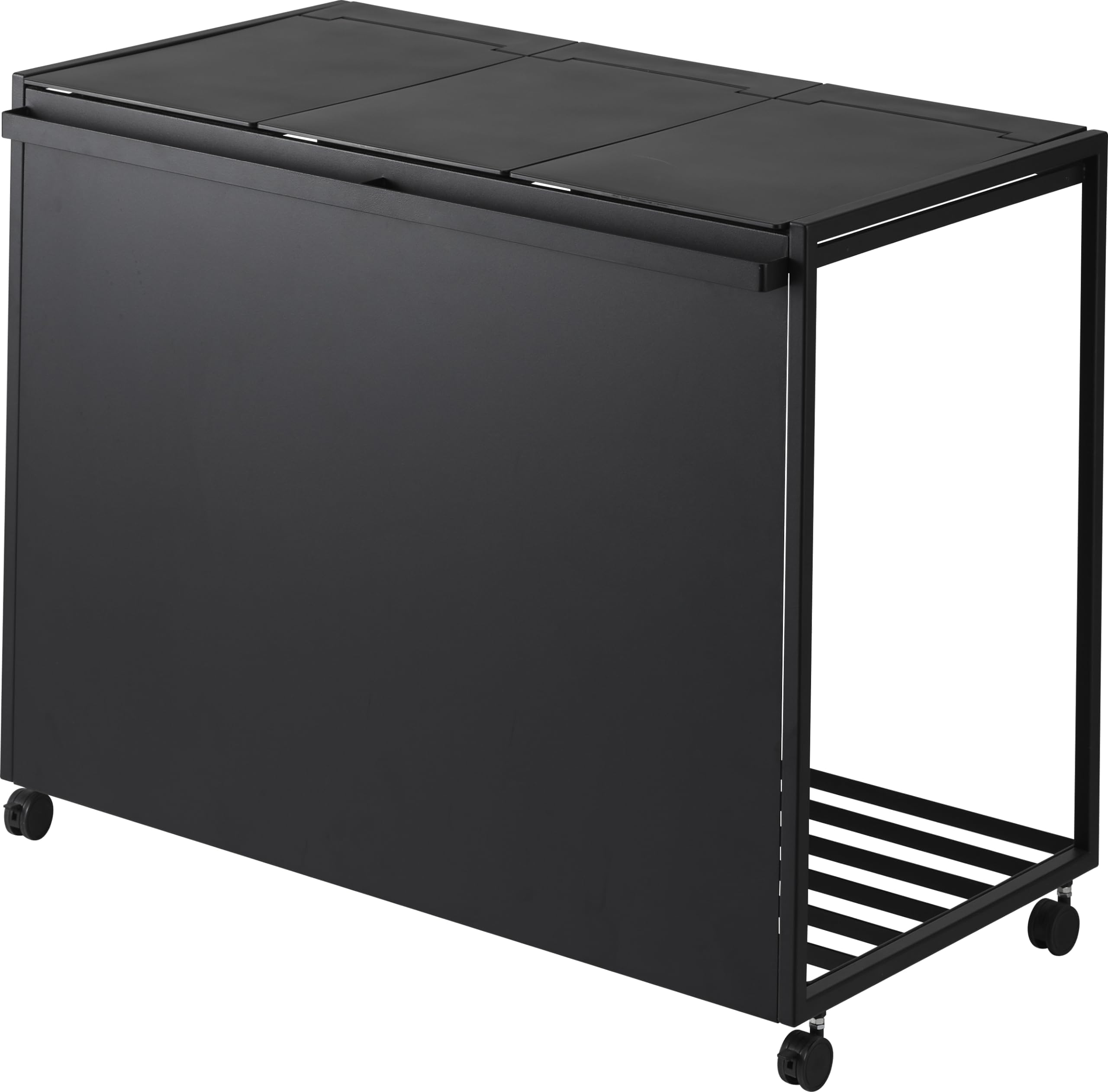 Amazon｜蓋付き 目隠し 分別 ダストワゴン 45L 3分別 ブラック W76×D44