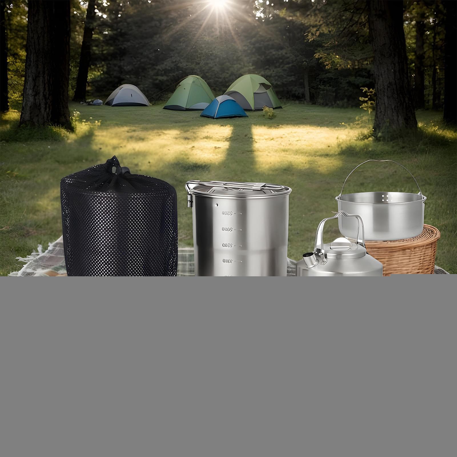 Campinggeschirr | Topf- und Schüssel-Set | Überlebensausrüstung für Familie, Garten, Wandern, Picknick, Reisen