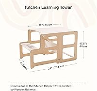 Vista 6 de Torre de cocina, torre para niños pequeños, torre de cocina Montessori, taburete de cocina, muebles Montessori, torre de actividades