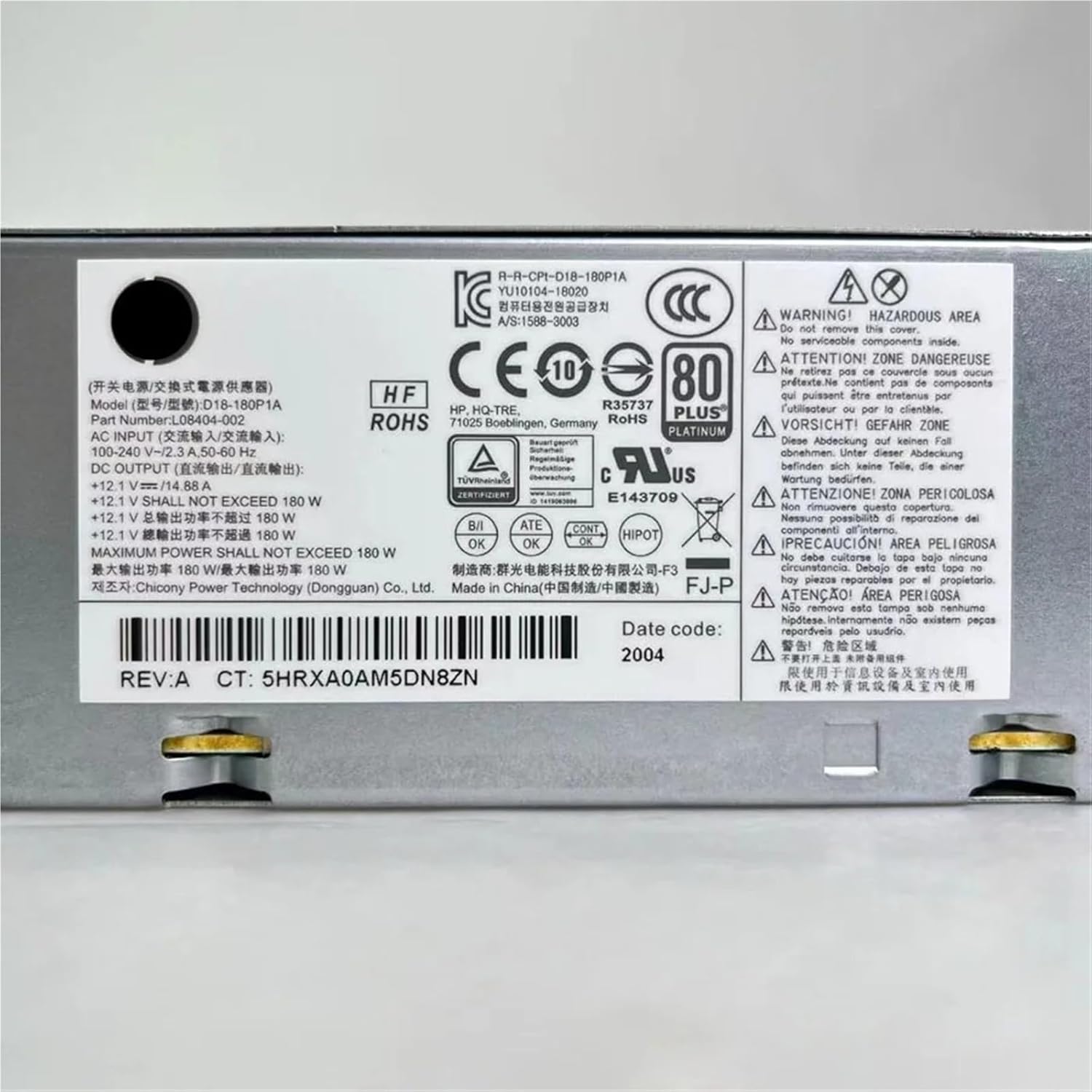 1pc Power Supply for 400 G5, 600 G3 G4 G5 SFF 180W PSU L07658-001 PA-1181-3HB L08404-002 D18-180P1A