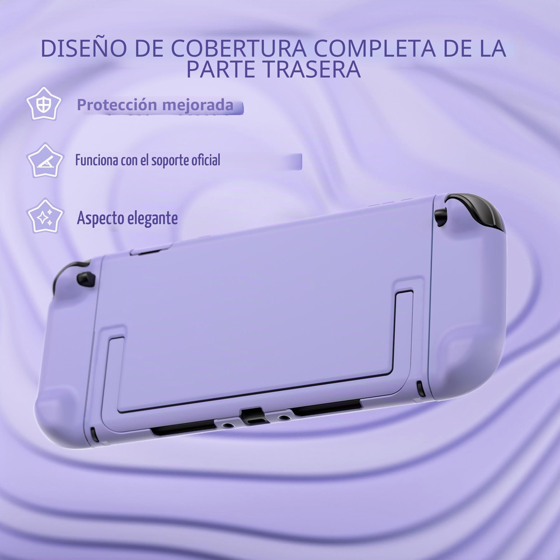 PlayVital Funda Protectora para Nintendo Switch 2 - Carcasa Rígida con Tapas para Joystick, Pegatina y Botones, Compatible con Dock, Antirayaduras y Antigolpes (Violeta Claro)