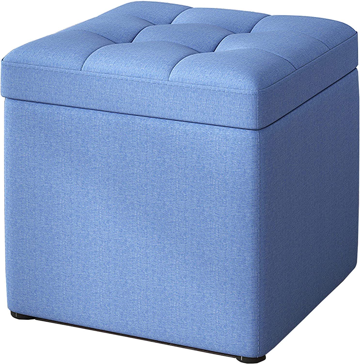 Repose-pieds carré à clapet portable, petit tabouret ottoman avec coffre intégré