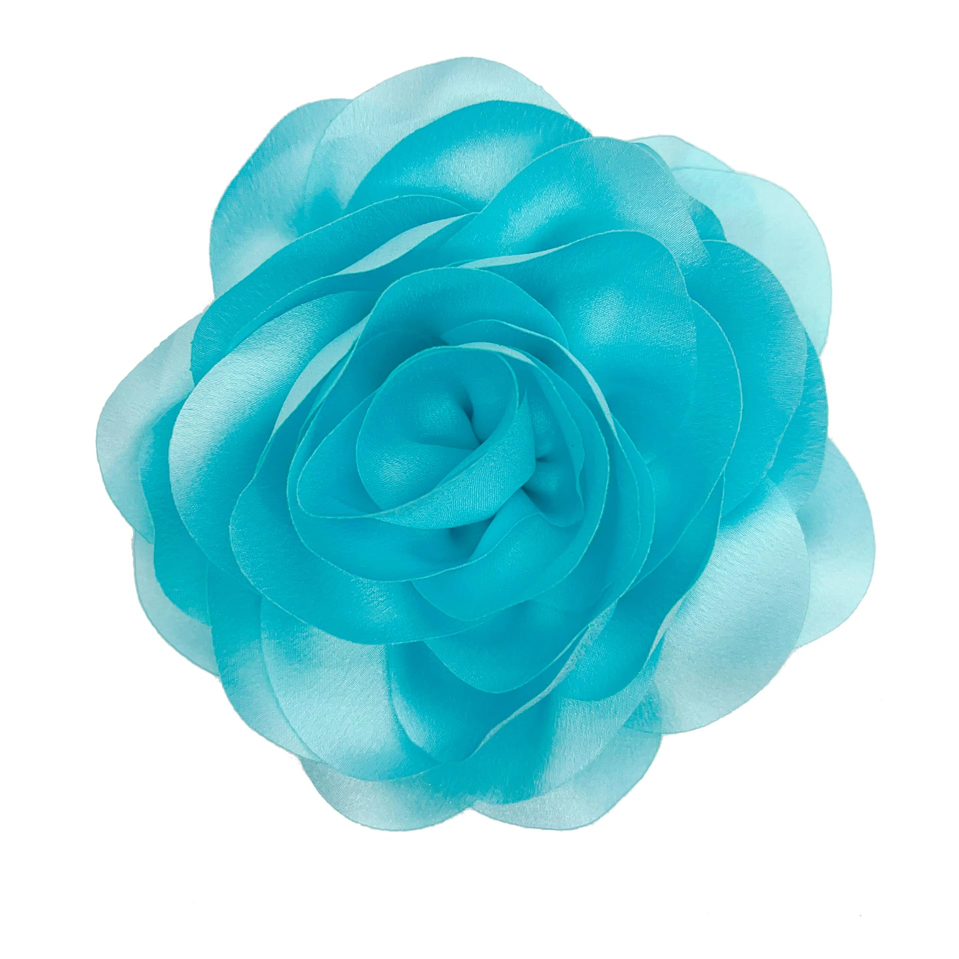 Dainty Fabric Rose &amp; Camellia Flower Oversized Brooch Pins &amp; Hair Clip - Large Lapel Pin, 4.3in/7.5in