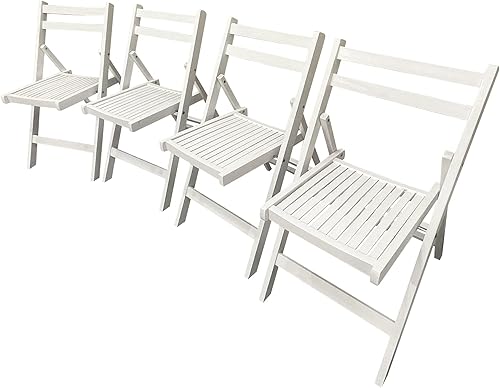 Miniatura 12 de HomVent Juego de 4 sillas plegables de madera con rejillas, totalmente montadas, sillas plegables para eventos, silla de boda, asiento de listones