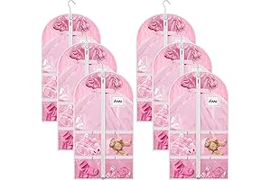 Pink Garment Bag Set for Kids Dance Costumes and Closet Hanging Clothes