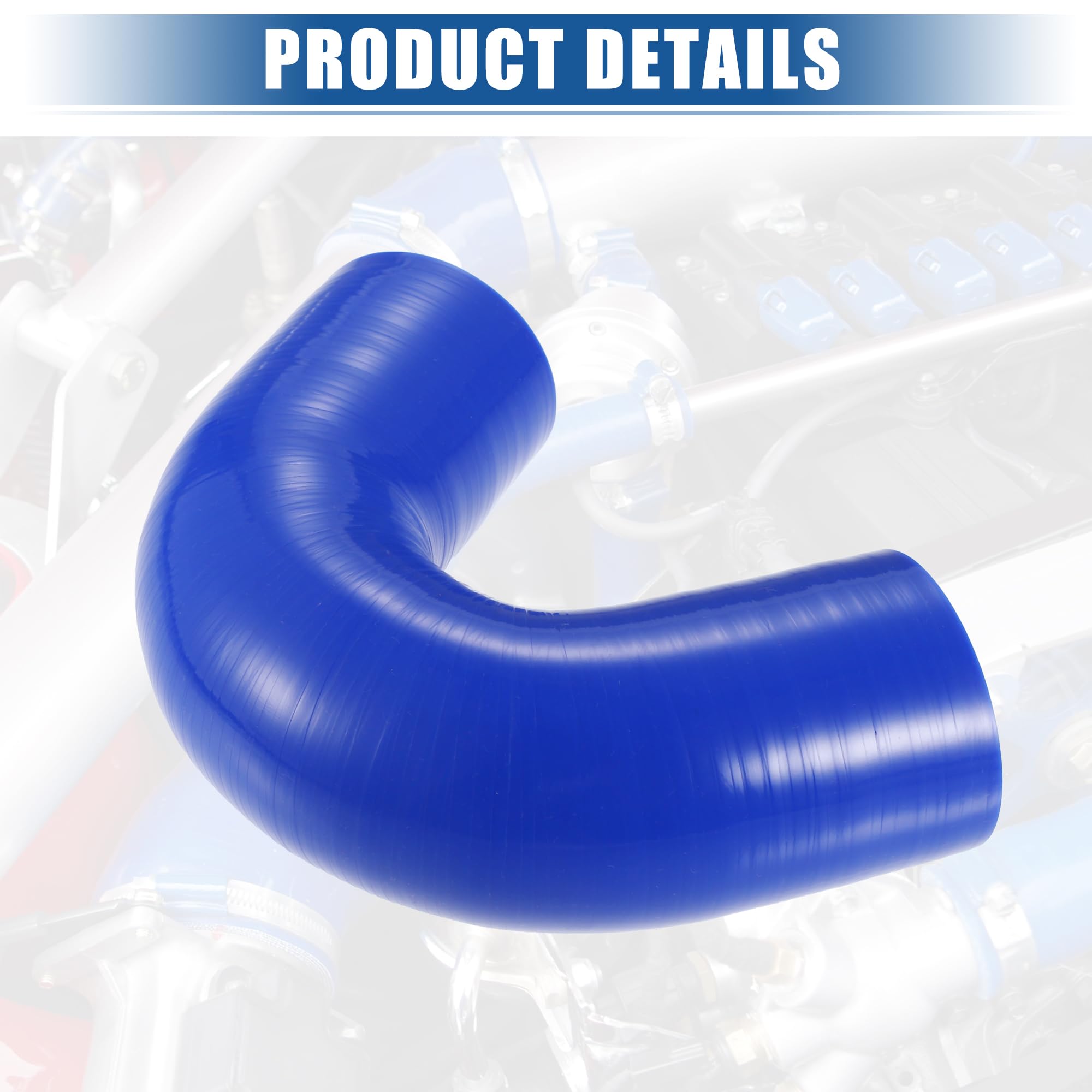 QUARKZMAN Tubo Silicone Auto Accoppiatore Blu 1 Pezzo 51mm 135 Grado | Diam. Int. 51mm, Esterno 61mm, Lunghezza 100mm, Spessore 5mm, Temp. -60°C a 300°C, Universale per Maggior Parte Motori