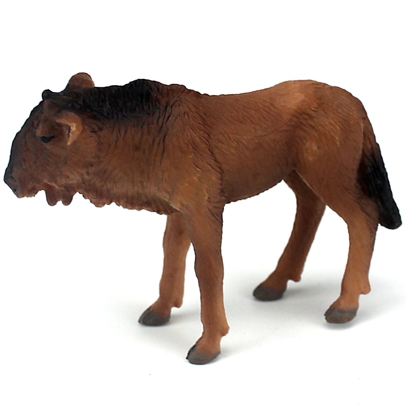 FUNSHOWCASE African Jungle Wild Animals Young Wildebeest Calf Toy Figure Realistic Plastic Figurine Gifts for Kids, Cake Topper, Height 1.8 Inch