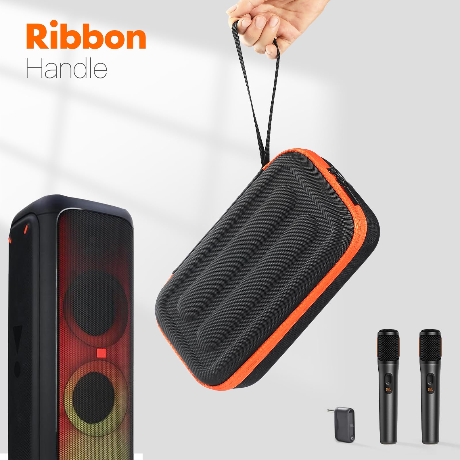 Kabellose Mikrofonhülle Kompatibel mit JBL Wireless Zwei Mikrofonsystem, Handheld Dual Mic Reisetasche, Tragbarer Mikrofonspeicher Eva Hartschalenkoffer Außenkoffer (for JBL Charger Style)