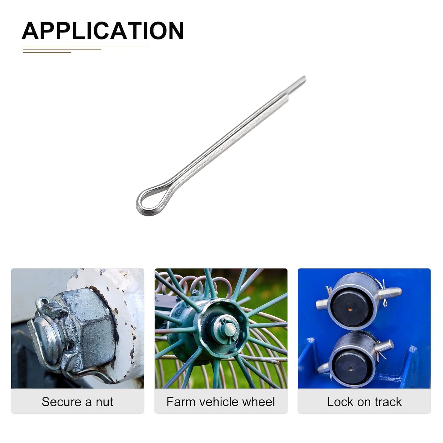 1mm x 10mm (DXL) Cotter Clip Pins - 60Pack - Good for Machinery - 304 Stainless Steel Hairpin Fasteners - Silver